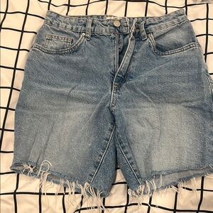 Cotton On Blue Jean Shorts Frayed Hem Casual